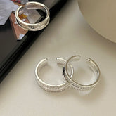 S925 Silver Sequin Patchwork Ring